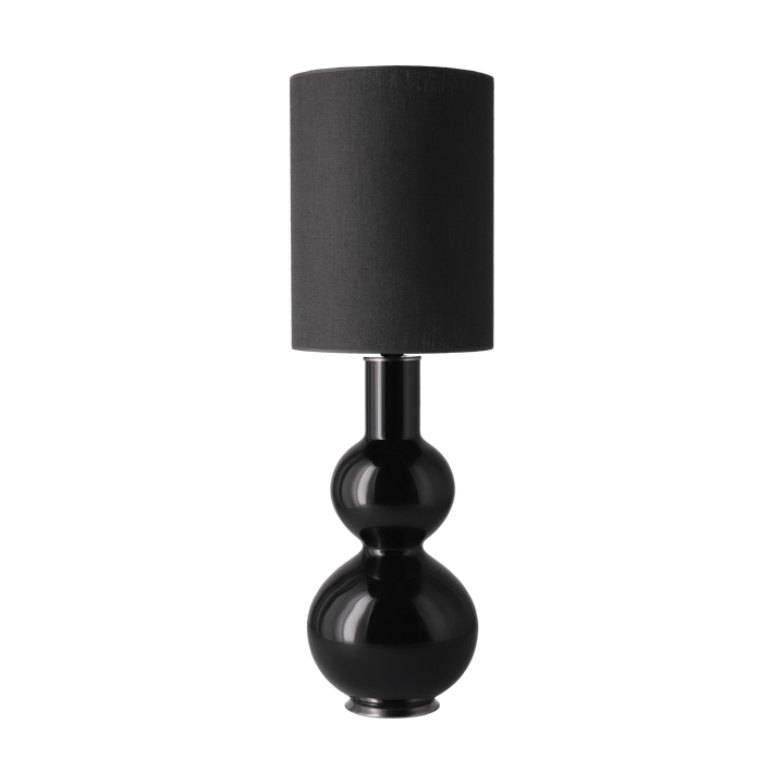 Lampada da tavolo Augusta con base nera - Lino Negro L - Flavia Lamps