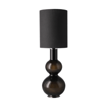 Lampada da tavolo Augusta con base nera - Lino Negro L - Flavia Lamps