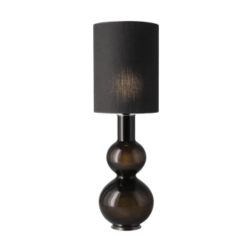 Lampada da tavolo Augusta con base nera - Lino Negro L - Flavia Lamps