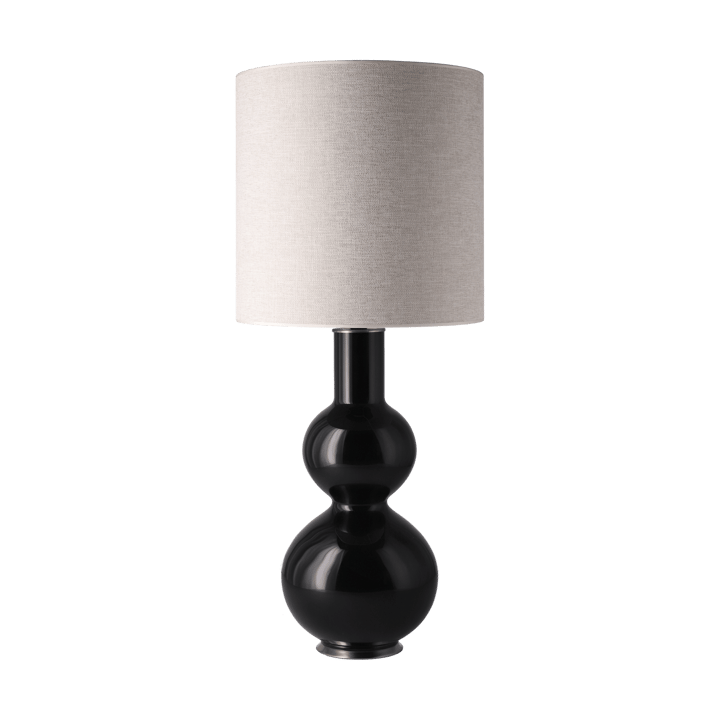 Lampada da tavolo Augusta con base nera - London Beige M - Flavia Lamps