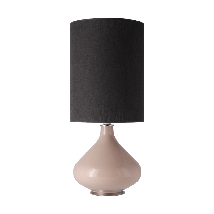 Lampada da tavolo Flavia con base beige - Lino Negro L - Flavia Lamps