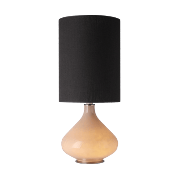 Lampada da tavolo Flavia con base beige - Lino Negro L - Flavia Lamps