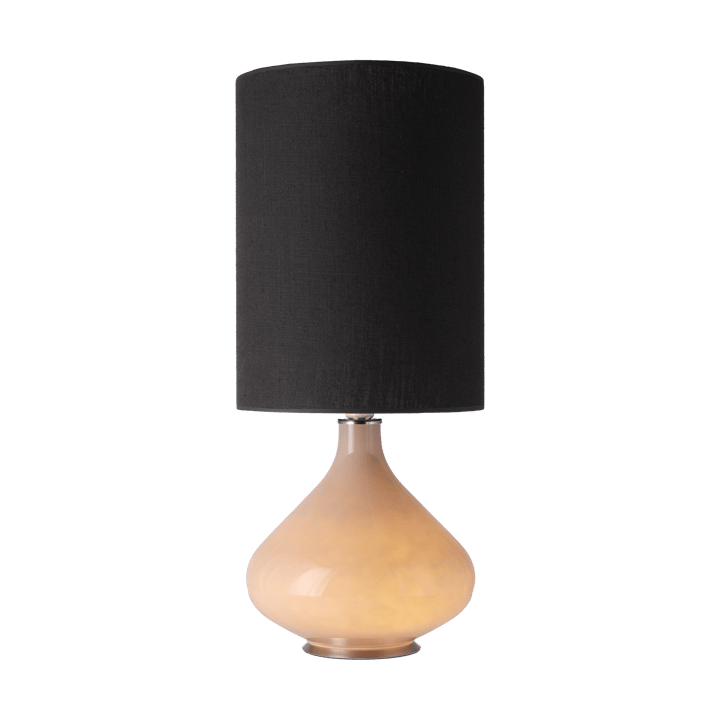 Lampada da tavolo Flavia con base beige, Lino Negro L Flavia Lamps