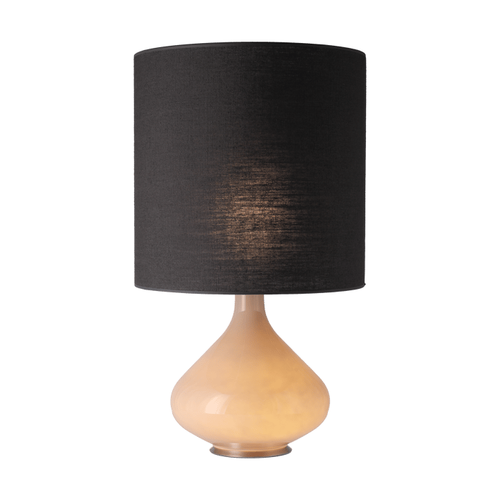 Lampada da tavolo Flavia con base beige, Lino Negro M Flavia Lamps