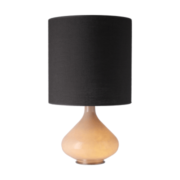 Lampada da tavolo Flavia con base beige - Lino Negro M - Flavia Lamps