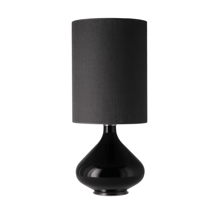 Lampada da tavolo Flavia con base nera - Lino Negro L - Flavia Lamps