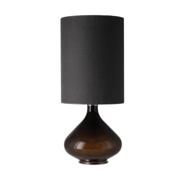 Lampada da tavolo Flavia con base nera - Lino Negro L - Flavia Lamps