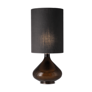 Lampada da tavolo Flavia con base nera - Lino Negro L - Flavia Lamps