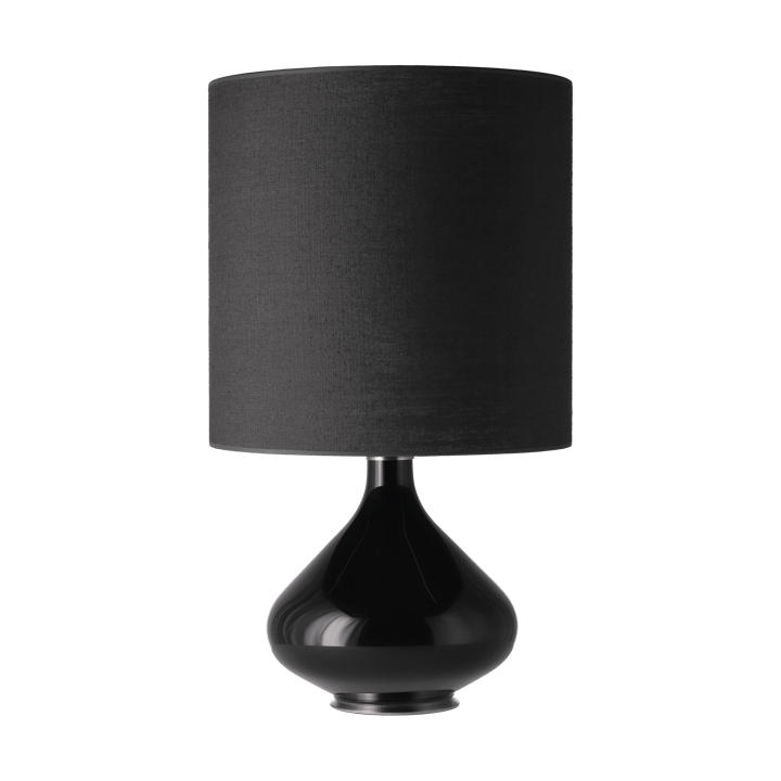 Lampada da tavolo Flavia con base nera - Lino Negro M - Flavia Lamps