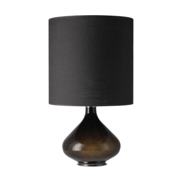 Lampada da tavolo Flavia con base nera - Lino Negro M - Flavia Lamps