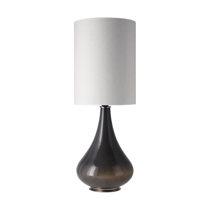 Lampada da tavolo Renata con base grigia, Babel Beige L Flavia Lamps