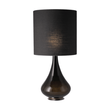 Lampada da tavolo Renata con base nera - Lino Negro M - Flavia Lamps