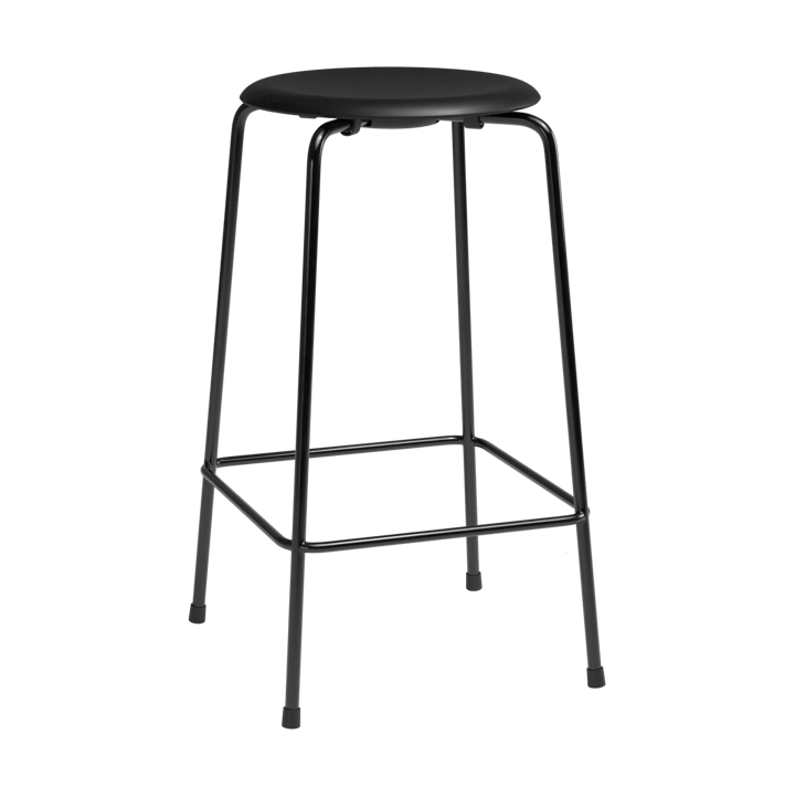 High Dot counter stool 4 gambe - Intense cuoio nero-acciaio nero - Fritz Hansen