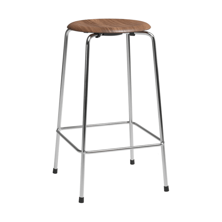 High Dot counter stool 4 gambe, Noce-cromo Fritz Hansen