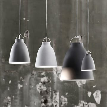 Lampada a sospensione Caravaggio 2 - Bianco liscio-cavo in tessuto grigio - Fritz Hansen