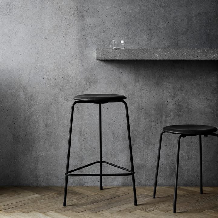 Sgabello Dot in pelle, Cowboy black Fritz Hansen