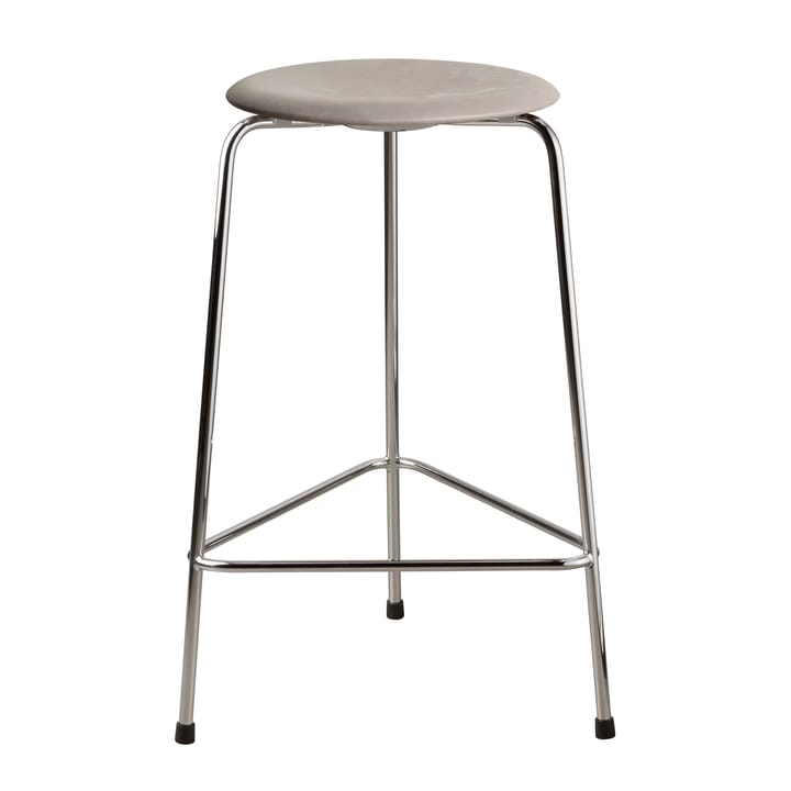 Sgabello in pelle High Dot - Lava grey-chrome - Fritz Hansen