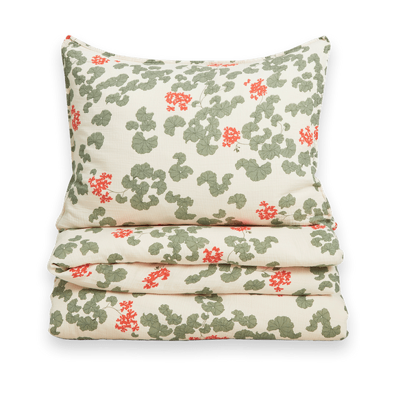 Set lenzuola Pelargonium Muslin - 150x210 cm/50x60 cm - Garbo&Friends