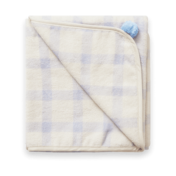 Telo con cappuccio Gingham Sorrel Blue Terry - 80x80 cm - Garbo&Friends