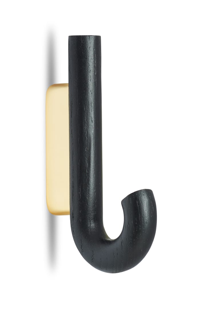 Gancio Hook mini, 13,3 cm - Rovere nero, ottone - Gejst