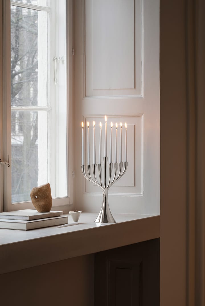 Menorah a 9 bracci Cobra, Acciaio inox Georg Jensen