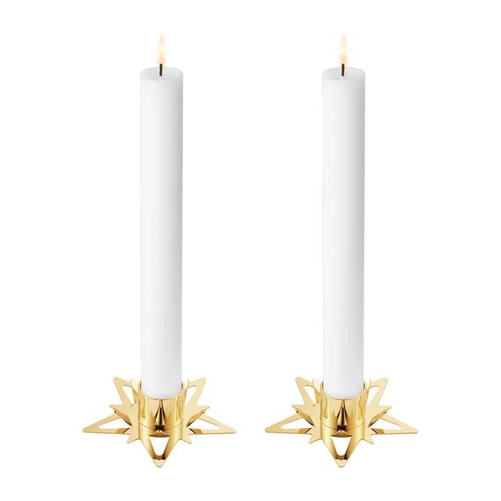 Portacandela Classic christmas star Ø9 cm, confezione da 2 - Oro - Georg Jensen