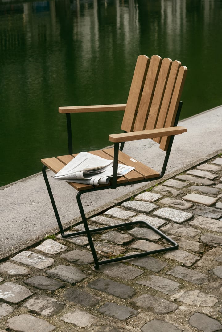 A2 poltrona, Untreated teak-black base Grythyttan Stålmöbler