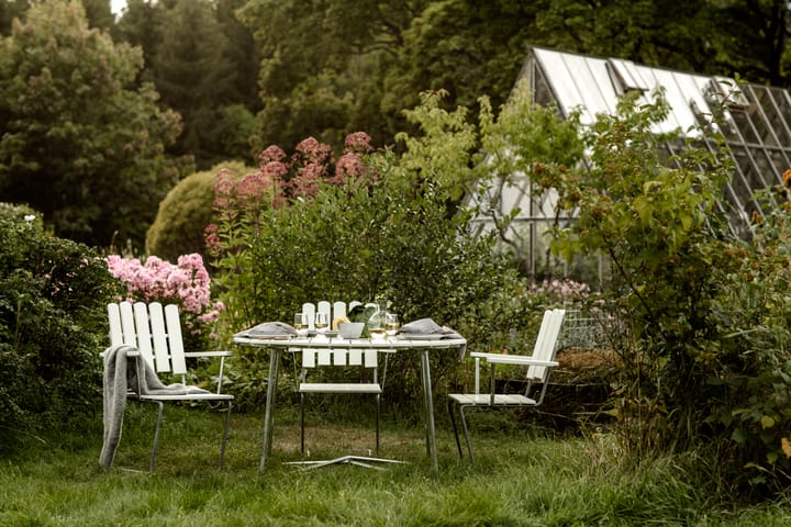 Gruppo da pranzo Grythyttan bianco 9A Ø120cm + 5 A2 Grythyttan Stålmöbler