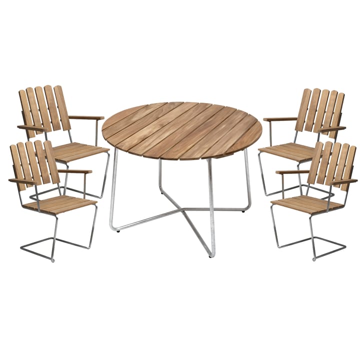 Gruppo di tavoli da pranzo Grythyttan ø100 cm - teak - undefined - Grythyttan Stålmöbler