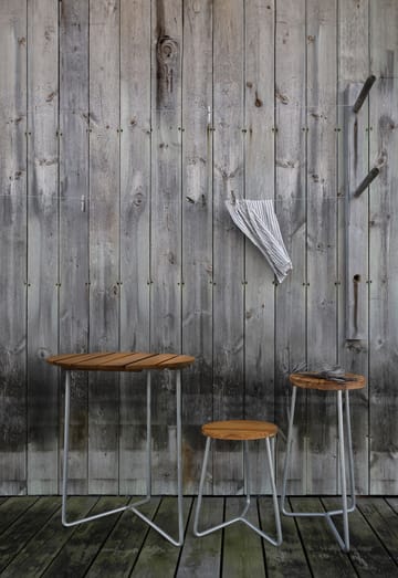 Tavolo 6B Ø60 cm - Teak non trattato - gambe galvanizzate - Grythyttan Stålmöbler