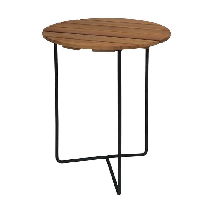 Tavolo 6B Ø60 cm - Untreated teak-black base - Grythyttan Stålmöbler