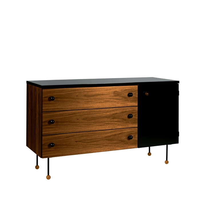 Cassettiera 62 Dresser, American walnut, 3 cassetti GUBI