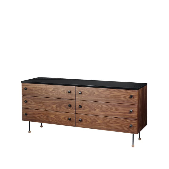 Cassettiera 62 Dresser, American walnut, 6 cassetti GUBI