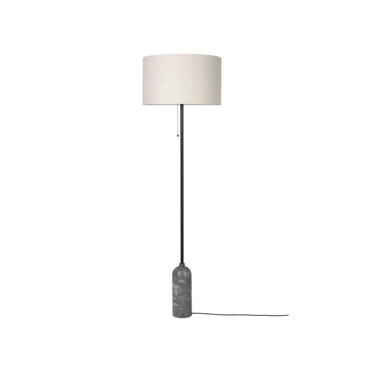 Lampada da pavimento Gravity, marmo grigio/tela GUBI