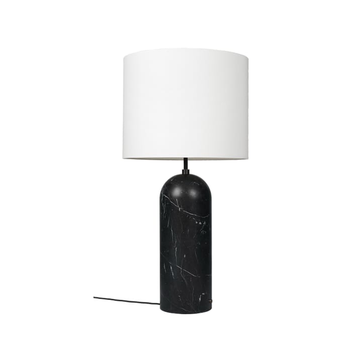 Lampada da pavimento Gravity XL - marmo nero/bianco, bassa - GUBI