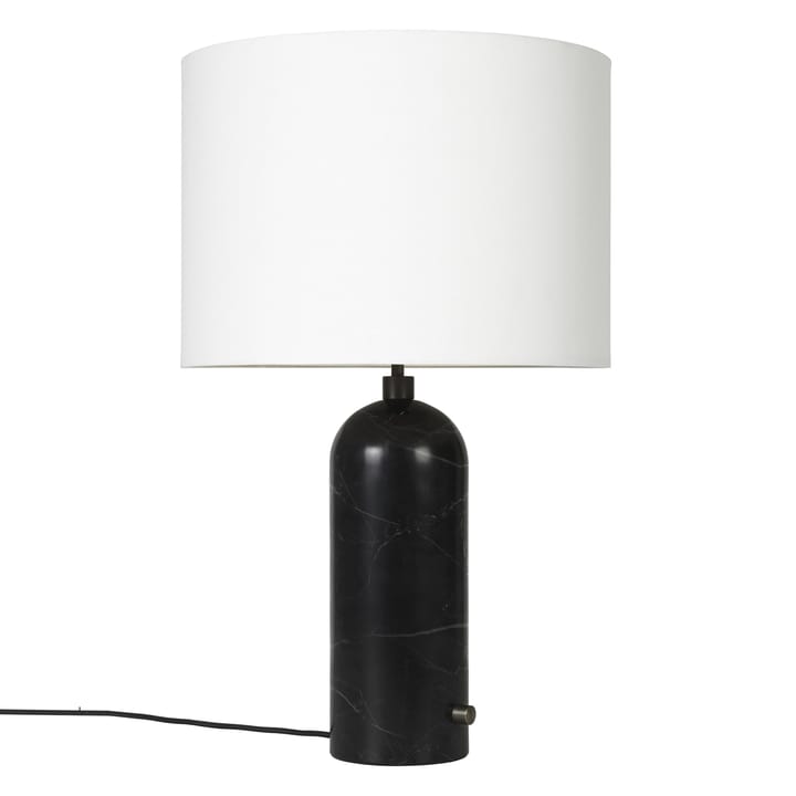 Lampada da tavolo Gravity L, marmo nero + paralume bianco GUBI