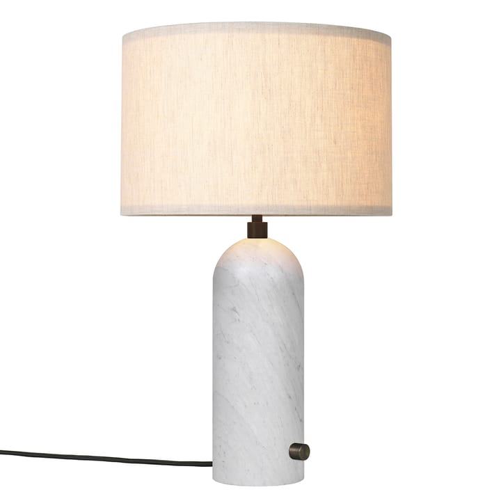 Lampada da tavolo Gravity S, marmo bianco - tela GUBI