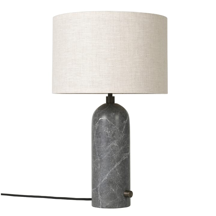 Lampada da tavolo Gravity S, marmo grigio-tela GUBI