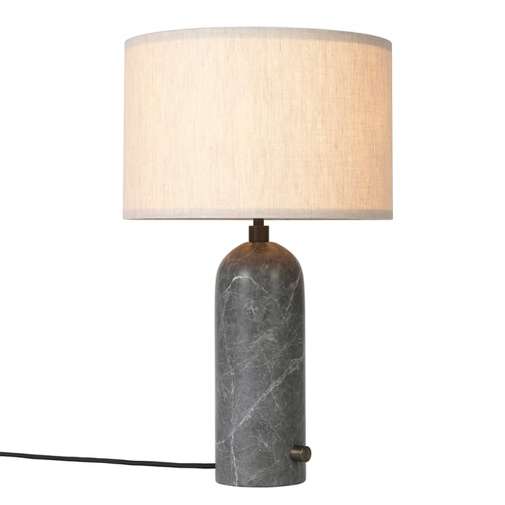 Lampada da tavolo Gravity S, marmo grigio-tela GUBI