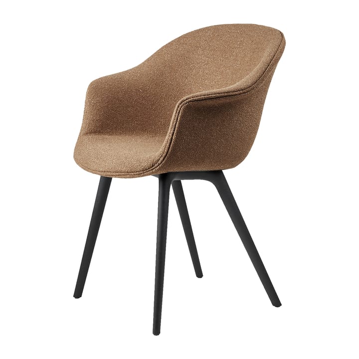 Sedia Bat Dining Chair completamente imbottita, base in plastica - Around Bouclé 032, nero - GUBI