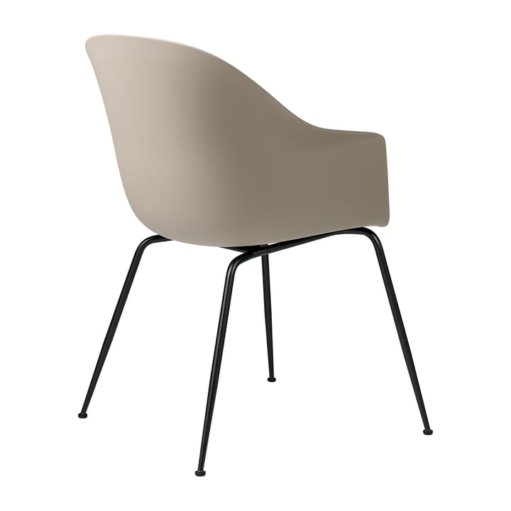 Sedia Bat in plastica con gambe nere, New beige GUBI