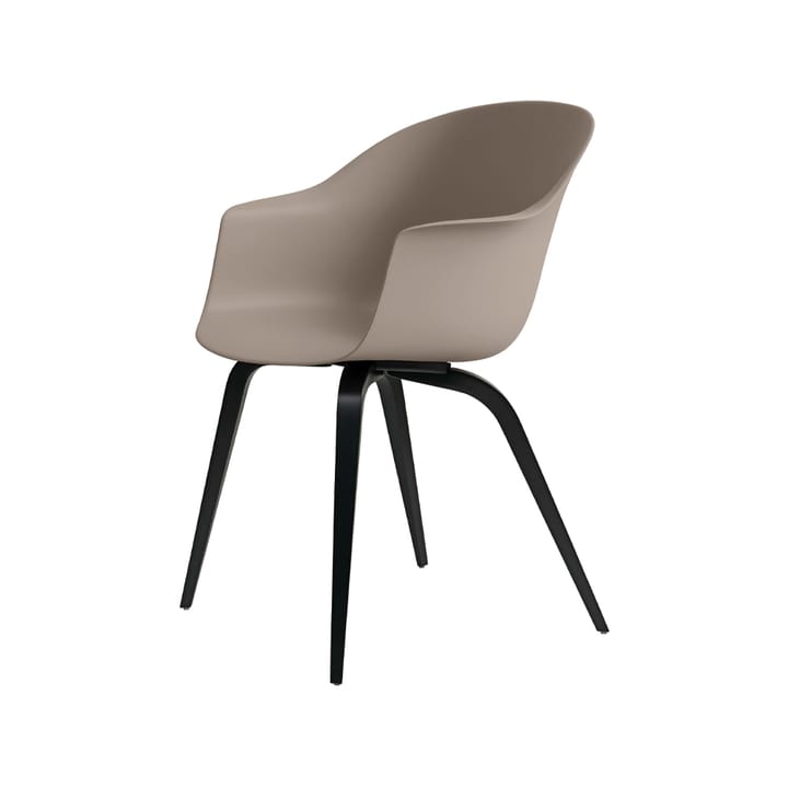 Sedia Bat - new beige, base in faggio tinto nero - GUBI