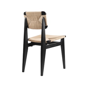 Sedia C-Chair - rovere macchiato nero, seduta e schienale intrecciati in materiale naturale - GUBI