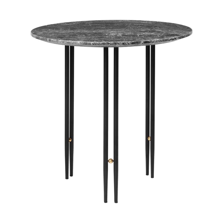 Tavolino IOI Ø 50 cm - Nero, ottone, marmo grigio - GUBI
