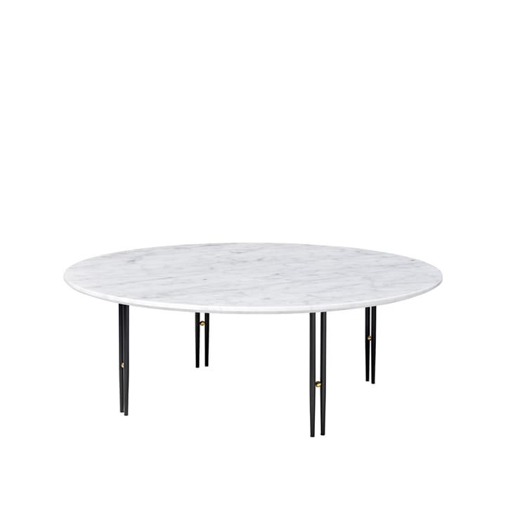 Tavolino IOI - Marmo bianco di Carrara, Ø 100 cm, base nera - GUBI