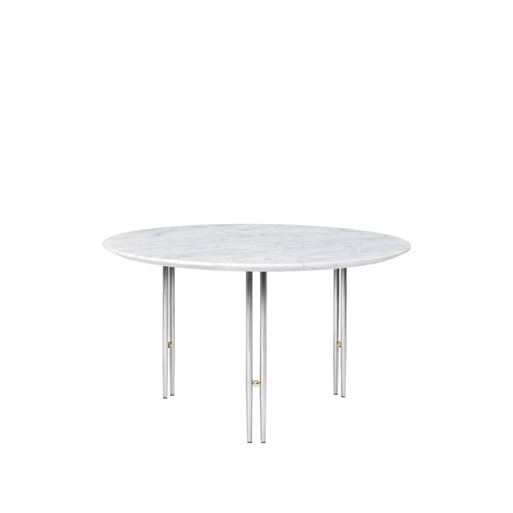 Tavolino IOI - Marmo bianco di Carrara, Ø 70 cm, base cromata - GUBI