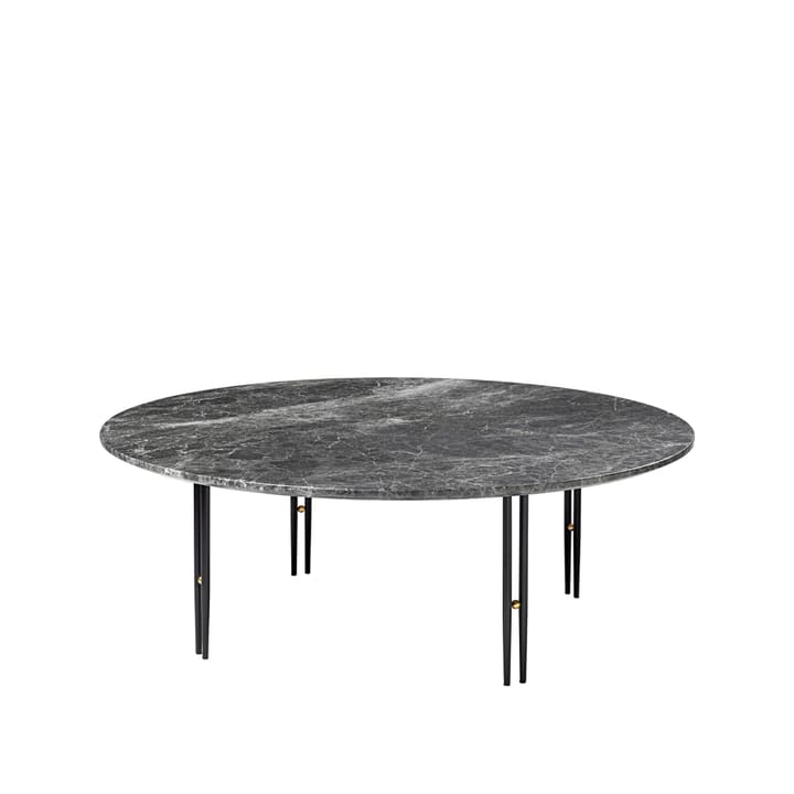 Tavolino IOI - Marmo Emperador grigio, Ø 100 cm, base nera - GUBI