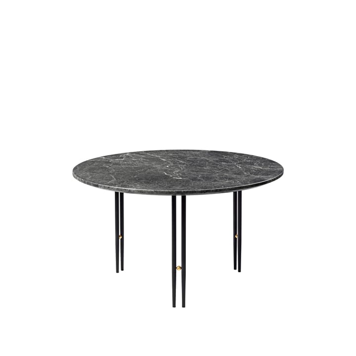 Tavolino IOI - Marmo Emperador grigio, Ø 70 cm, base nera - GUBI