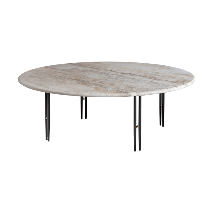 Tavolino IOI - Supporto beige-nero ondulato Ø100 cm - GUBI