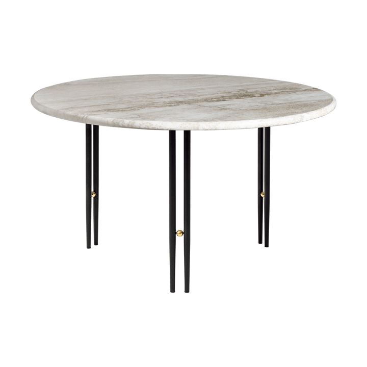 Tavolino IOI - Supporto beige-nero ondulato Ø70 cm - GUBI